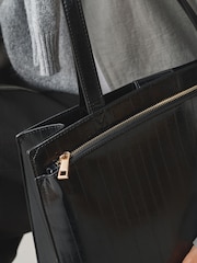 Black Structured Tote Bag - Image 4 of 4