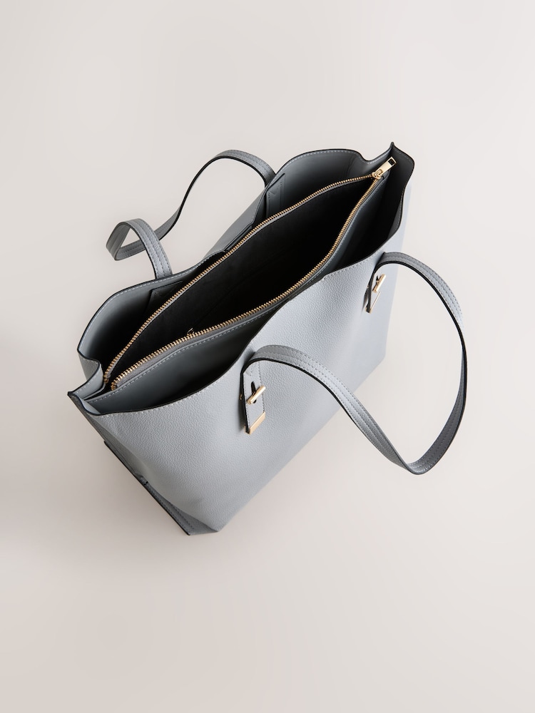 Grey Structured Tote Bag - Image 2 of 5
