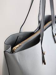 Grey Structured Tote Bag - Image 4 of 5