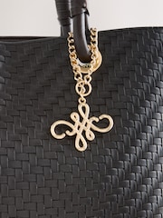 Chocolate Brown Weave Detail Shoulder Bag - Image 4 of 8