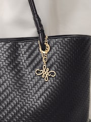 Chocolate Brown Weave Detail Shoulder Bag - Image 7 of 8