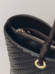 Chocolate Brown Weave Detail Shoulder Bag - Image 8 of 8