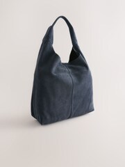 Navy Leather Slouchy Shoulder Bag - Image 2 of 5