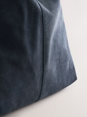 Navy Leather Slouchy Shoulder Bag - Image 5 of 5