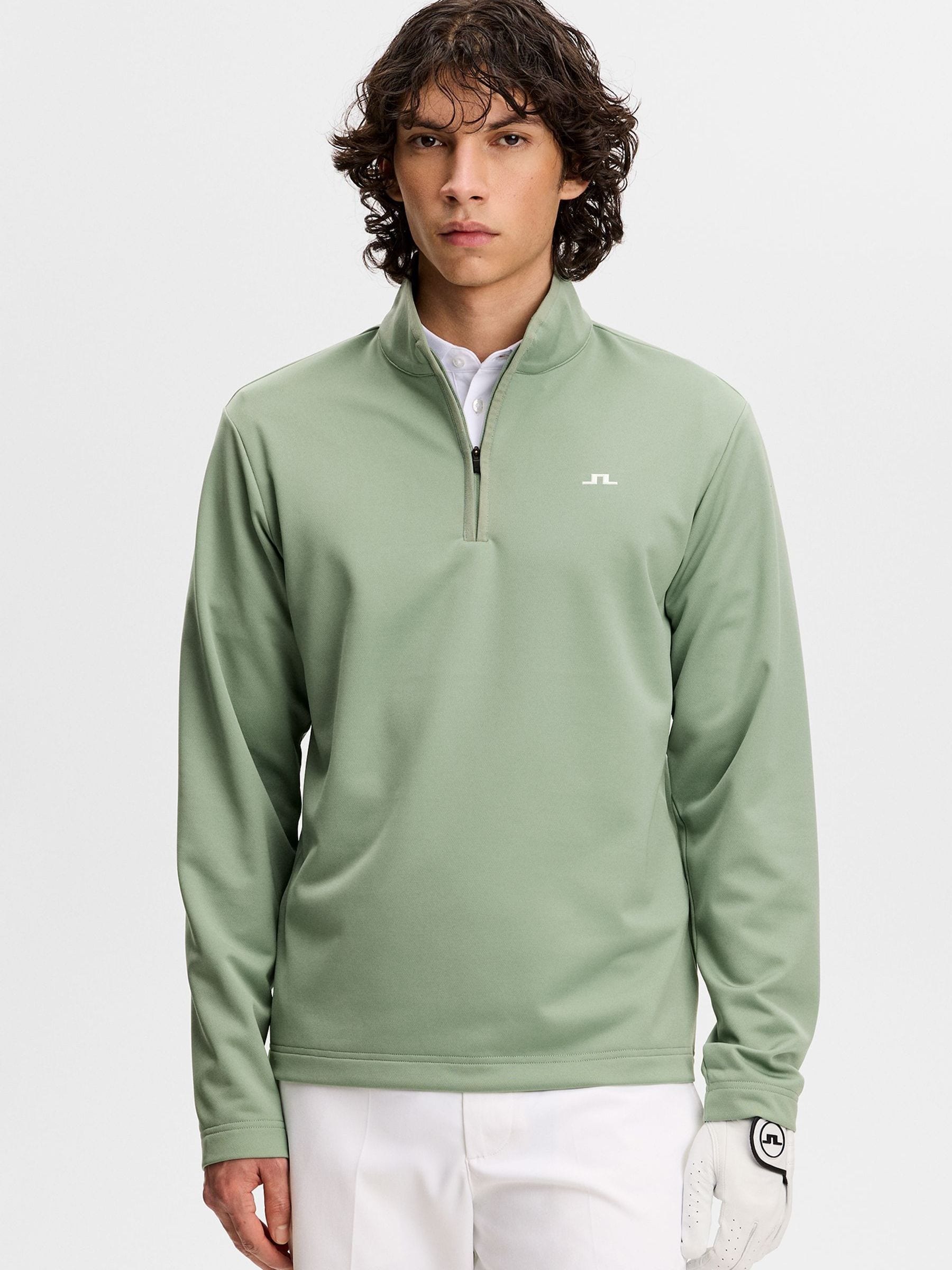 Buy J.Lindeberg Green Clide Quarter Zip Mid Layer Sweat Top from