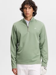 J.Lindeberg Green Clide Quarter Zip Mid Layer Sweat Top - Image 1 of 4