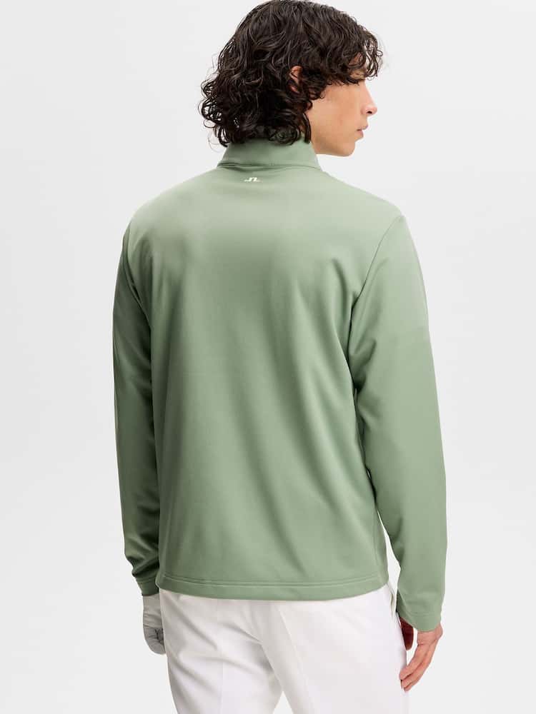 J.Lindeberg Green Clide Quarter Zip Mid Layer Sweat Top - Image 2 of 4 J.Lindeberg Green Clide Quarter Zip Mid Layer Sweat Top - Image 2 of 4