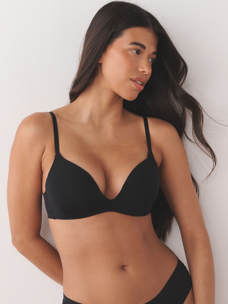 Black/White/Praline Nude Non Wired Push Up A-E Ultimate Comfort Smoothing T-Shirt Bras 3 Pack - Image 2 of 10 Black/White/Praline Nude Non Wired Push Up A-E Ultimate Comfort Smoothing T-Shirt Bras 3 Pack - Image 2 of 10