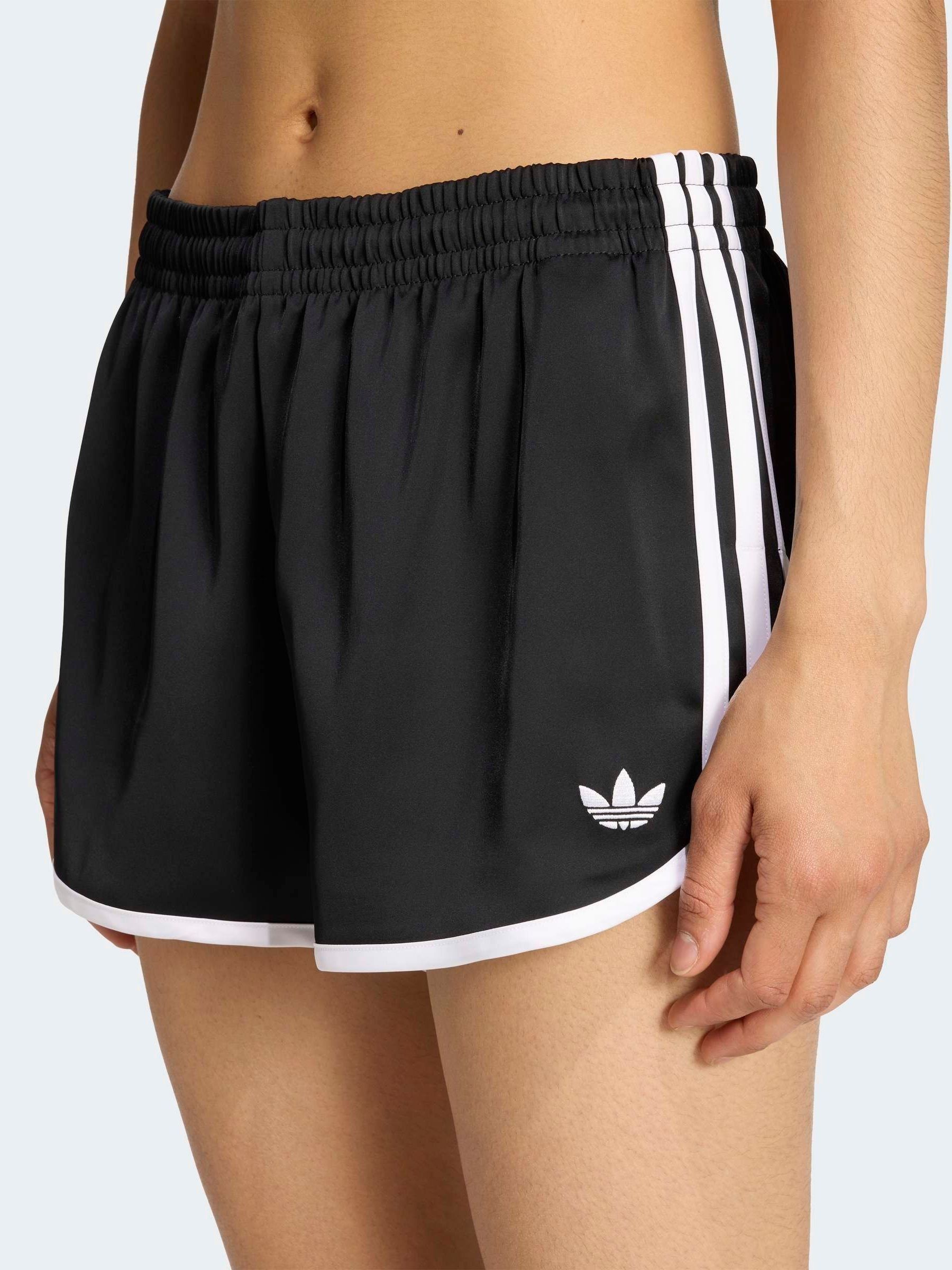 Buy adidas originals Black Chrome 3-Stripes Sprinter Shorts from