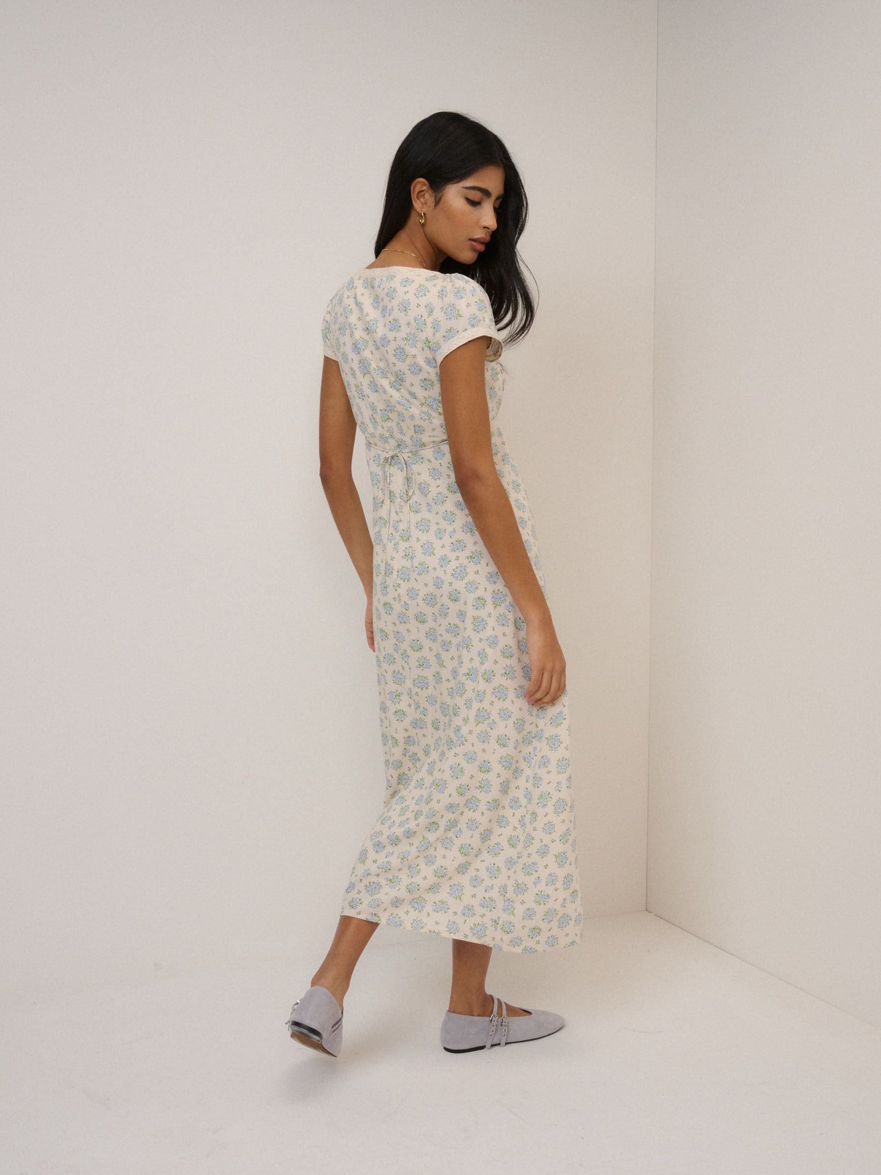 Buy Nobodys Child Cream Charlotte Midi Dress from the Next UK online shop