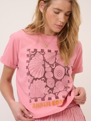Nobodys Child Pink Seashell Graphic T-Shirts - Image 4 of 5