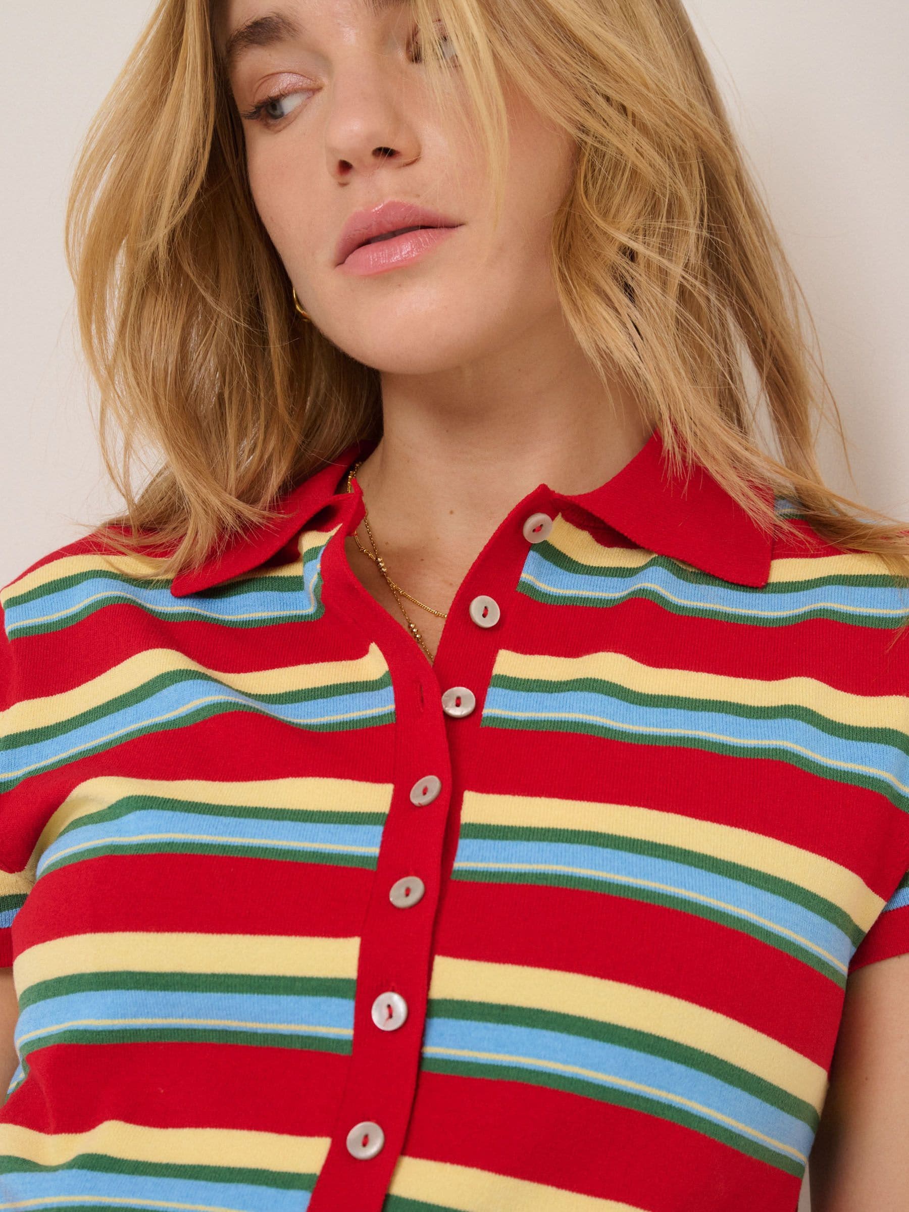 Buy Nobodys Child Red Waisted Polo Knit Top from Next USA