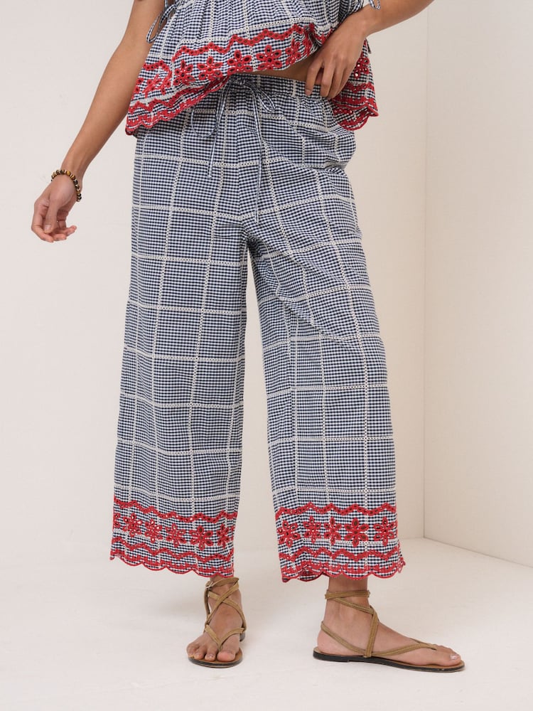 Nobodys Child Black Shrew Embroidered Crop Trousers - Image 1 of 5