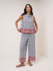 Nobodys Child Black Shrew Embroidered Crop Trousers - Image 2 of 5