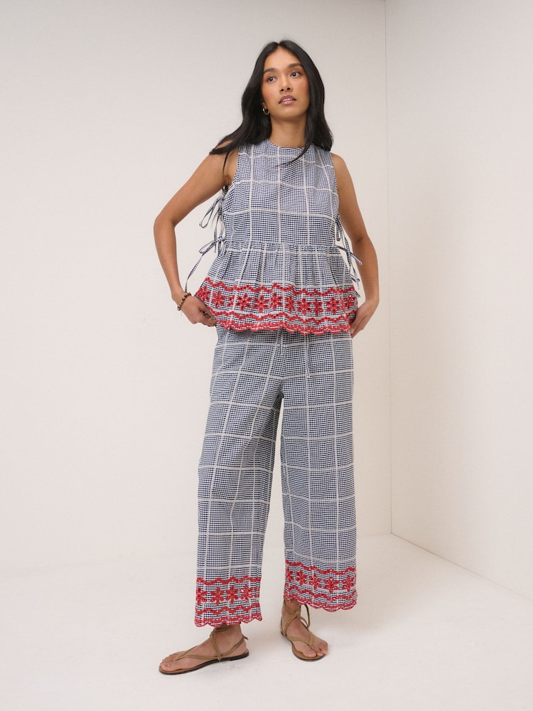 Nobodys Child Black Shrew Embroidered Crop Trousers - Image 2 of 5