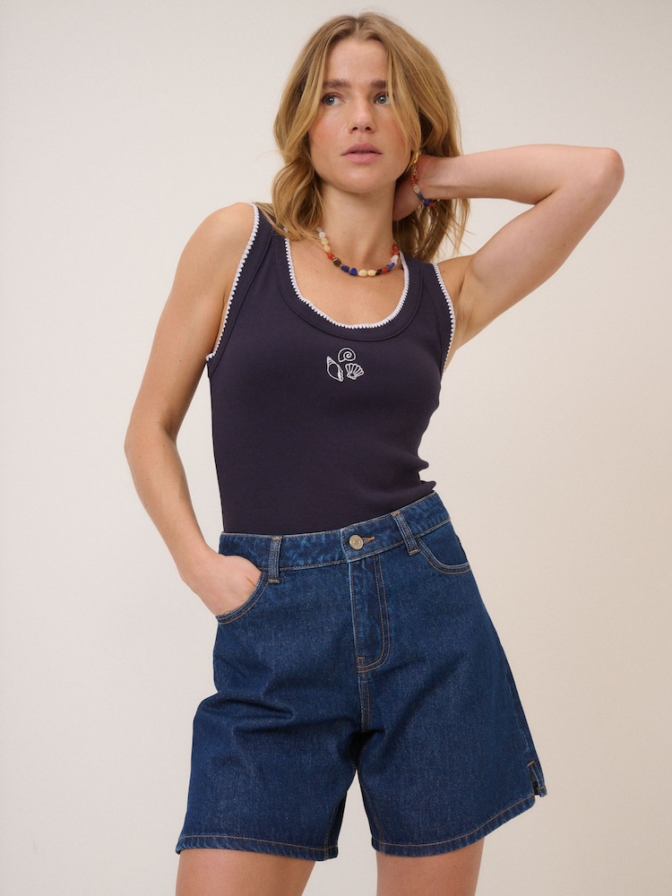 Nobodys Child Sealife Embroidered Whipstich Tank - Bild 1 von 5