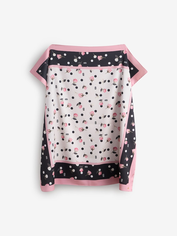 B by Ted Baker Satin-Quadrat Leichter Mono-Spot-Schal - Bild 1 von 4