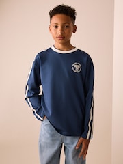 Blue Long Sleeve Heavyweight Varsity T-Shirt (3-16yrs) - Image 1 of 7