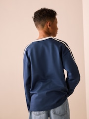 Blue Long Sleeve Heavyweight Varsity T-Shirt (3-16yrs) - Image 3 of 7