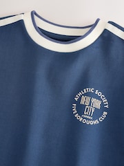 Blue Long Sleeve Heavyweight Varsity T-Shirt (3-16yrs) - Image 6 of 7