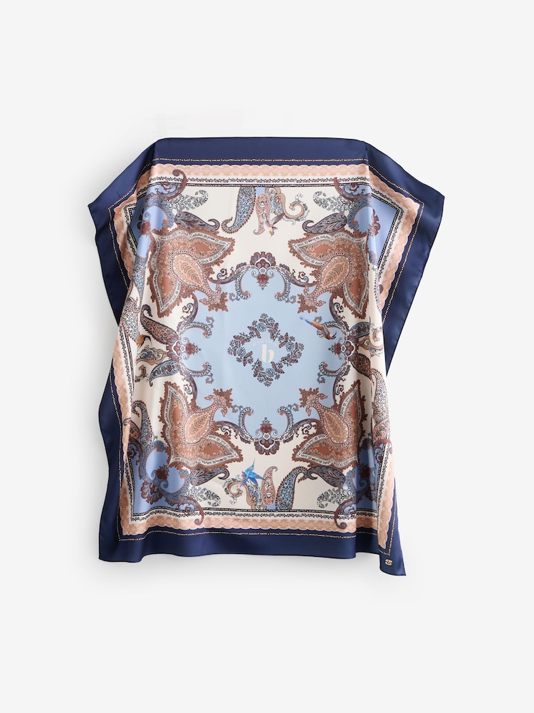 B by Ted Baker Satin Square Light Weight Paisley Scarf - Image 2 of 4