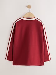 Burgundy Red Long Sleeve Heavyweight Varsity T-Shirt (3-16yrs) - Image 2 of 4