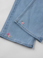 Polarn O. Pyret Blue Floral Embroidered Jeans - Image 6 of 7