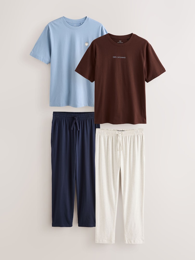 Coffee Embroidered Grey - Ensemble pyjama court en jersey 2 - Image 1 de 13 Coffee Embroidered Grey - Ensemble pyjama court en jersey 2 - Image 1 de 13