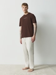 Coffee Embroidered Grey - Ensemble pyjama court en jersey 2 - Image 2 de 13