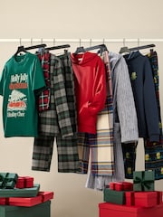Green Christmas - طقم من بيجامة كُم قصير بطبعة غرافيك - صورة 6 من 10