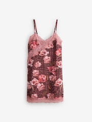 B by Ted Baker Viscose Nylon Chocolate Brown Slip with Lace - Image 1 of 7