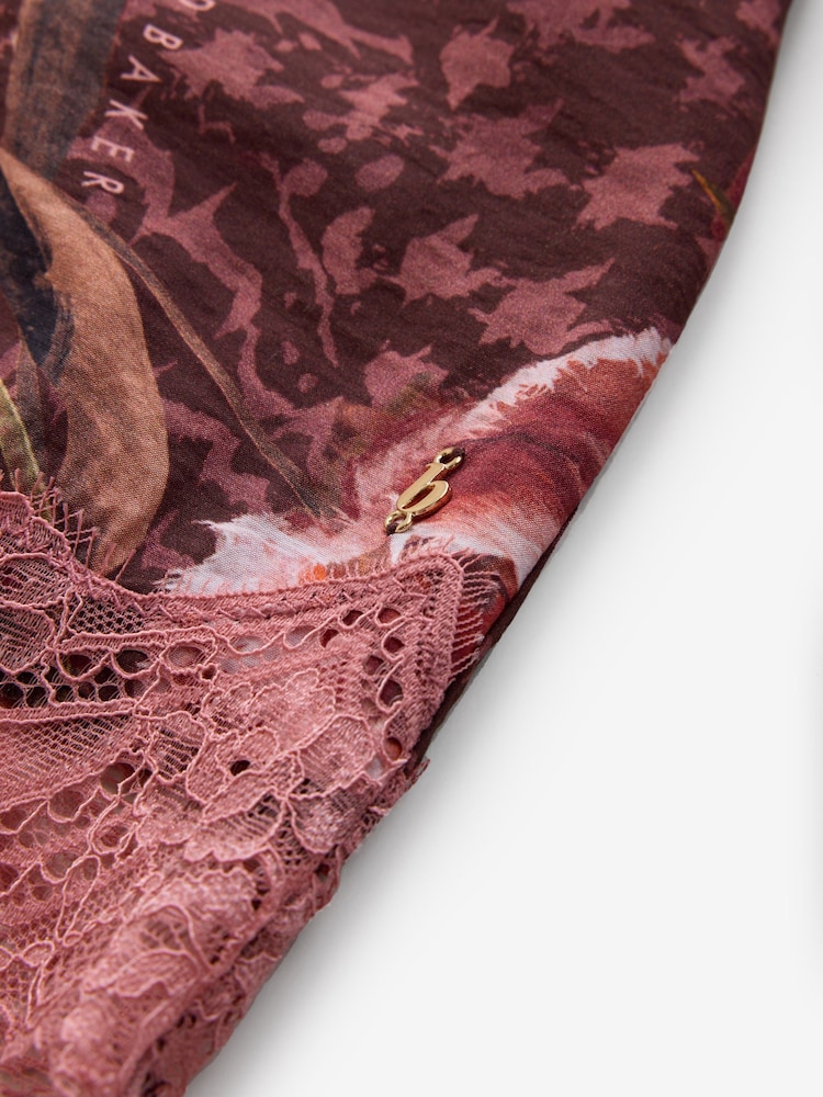 B by Ted Baker Viscose Nylon Chocolate Brown Slip with Lace - Image 2 of 7