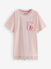 B by Ted Baker Pink Cotton Nightee with Lace - Image 6 of 7