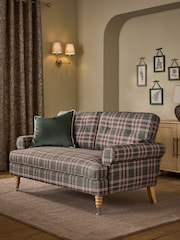 Smart Woven Check Green and Rust Brown Delia 2 Seater Sofa - Image 1 of 10
