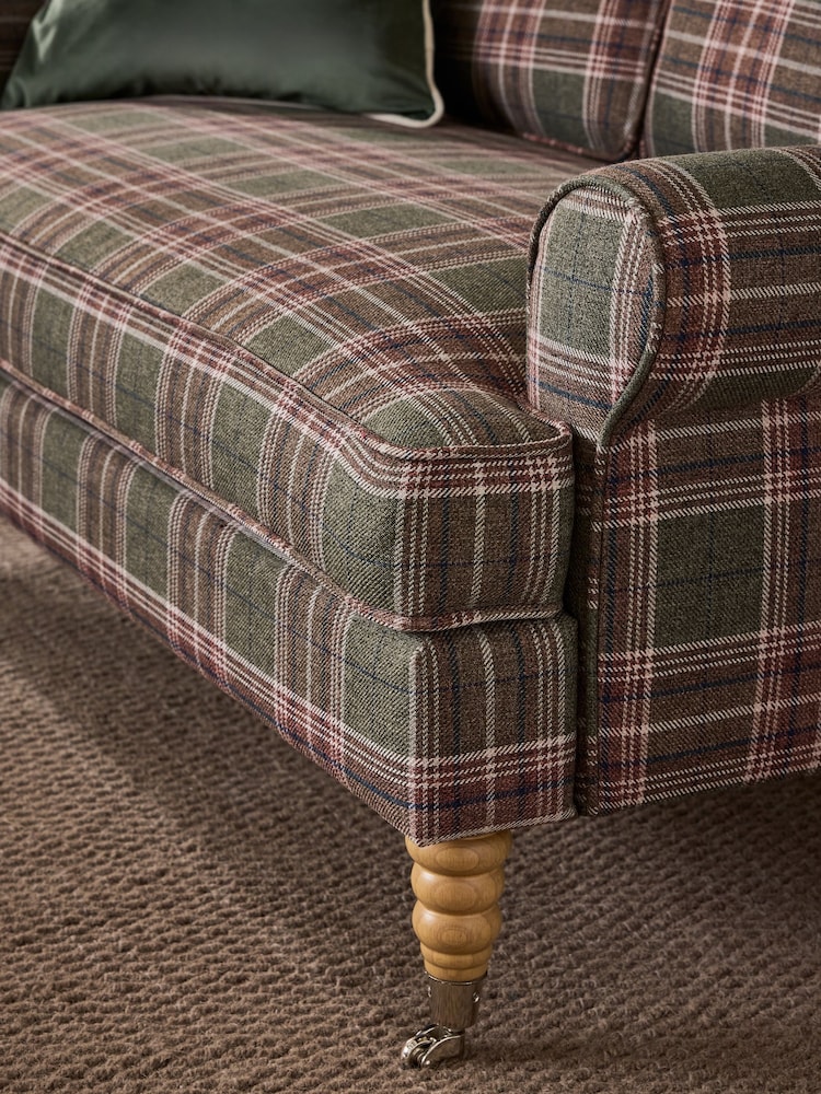 Smart Woven Check Green and Rust Brown Delia 2 Seater Sofa - Image 2 of 10 Smart Woven Check Green and Rust Brown Delia 2 Seater Sofa - Image 2 of 10