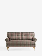 Smart Woven Check Green and Rust Brown Delia 2 Seater Sofa - Image 6 of 10