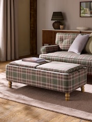 Smart Woven Check Green and Rust Brown Margot Coffee Table - Image 1 of 11