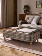 Smart Woven Check Green and Rust Brown Margot Coffee Table - Image 2 of 11