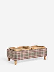 Smart Woven Check Green and Rust Brown Margot Coffee Table - Image 9 of 11