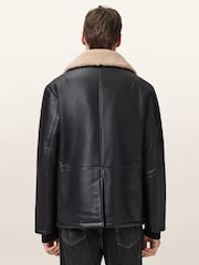 AllSaints Black Deunia Shearling Coat - Image 4 of 10