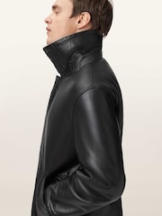 AllSaints Black Deunia Shearling Coat - Image 6 of 10