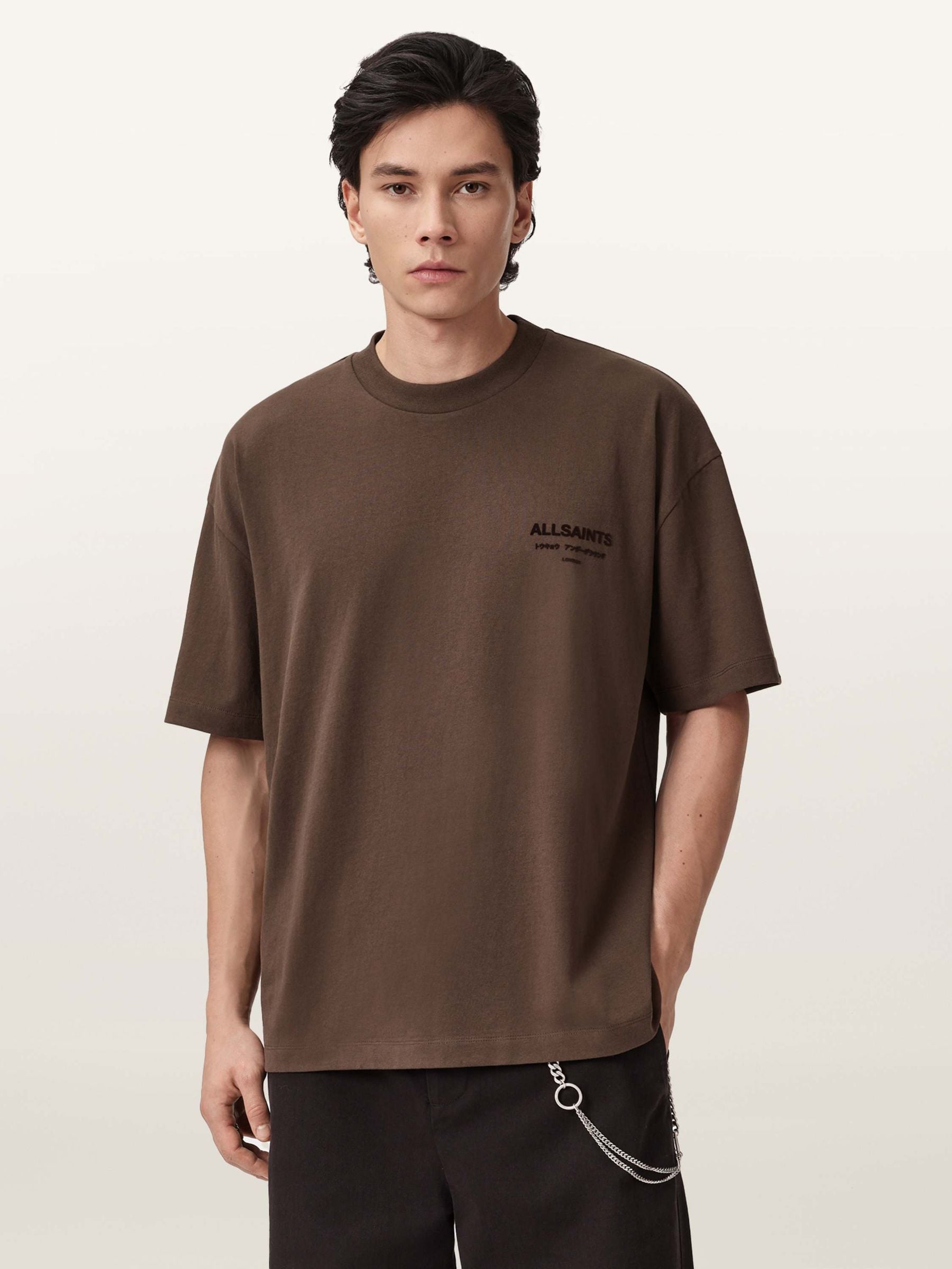 Buy AllSaints Brown Xander Short Sleeve Crew T-Shirt from Next USA