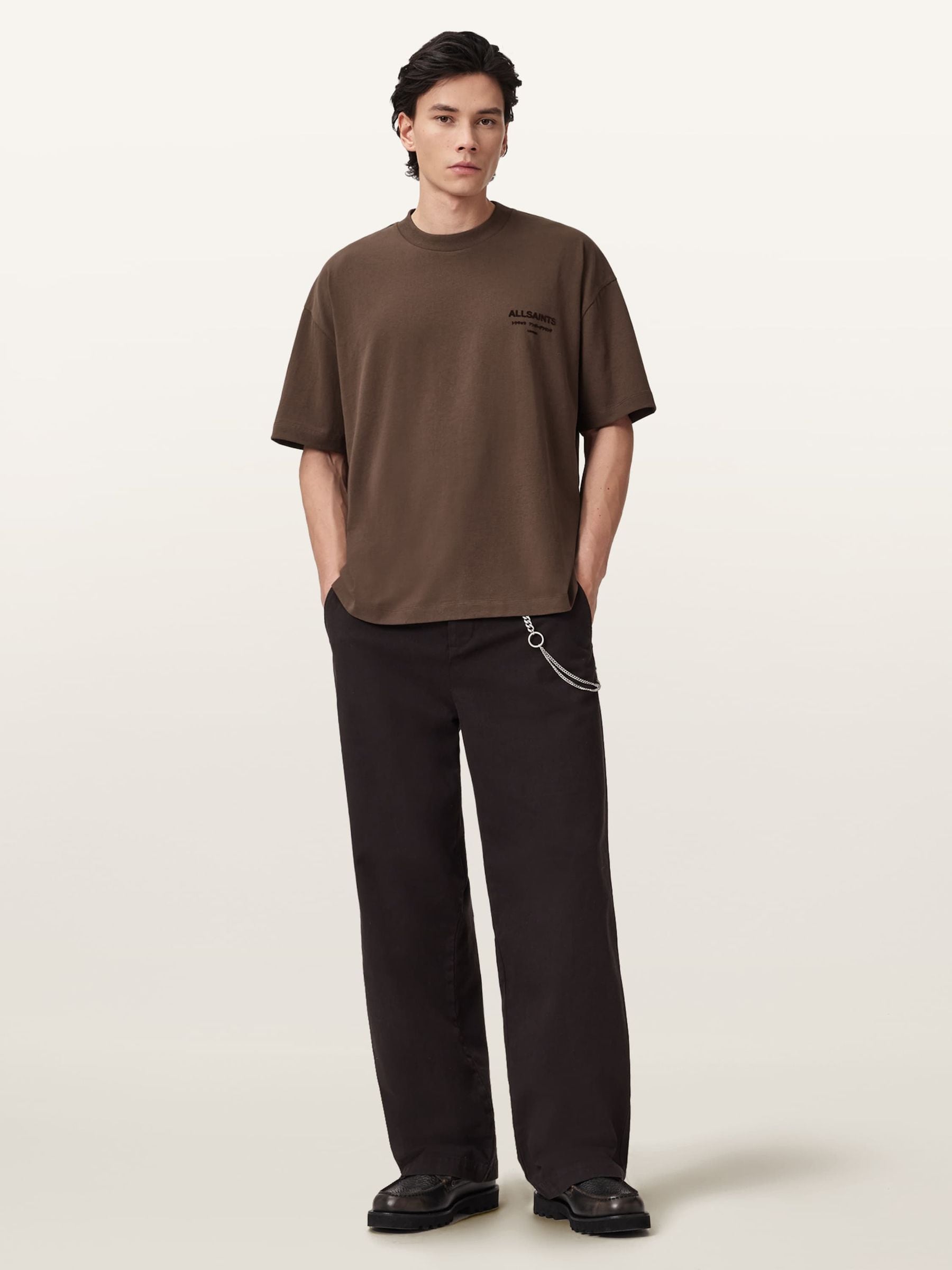 Buy AllSaints Brown Xander Short Sleeve Crew T-Shirt from Next USA