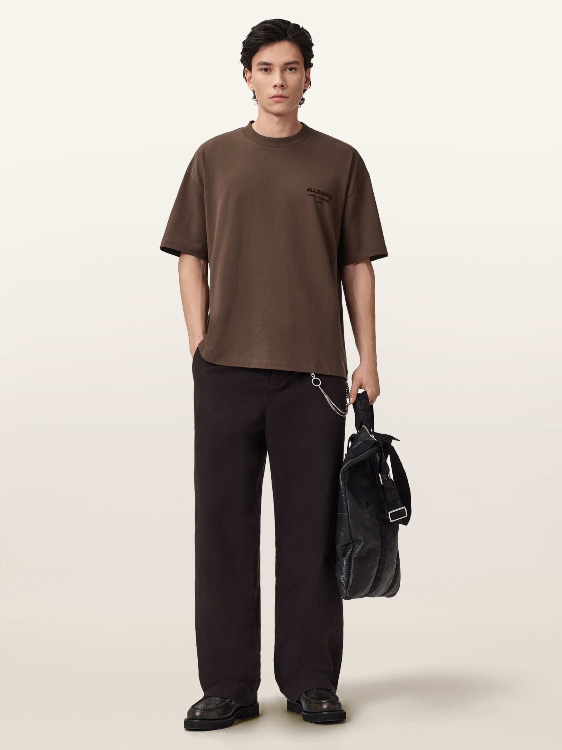 Buy AllSaints Brown Xander Short Sleeve Crew T-Shirt from Next USA