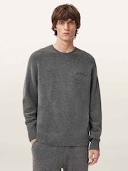 AllSaints Grey Odessa Crew Neck Jumper - Image 1 of 6