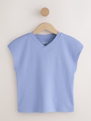 Kornblumenblau - V-Neck Short Sleeve Interlock T-Shirt - Bild 6 von 8