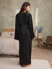 B by Ted Baker Cárdigan de mezcla de lyocell y lana, bata negra - Imagen 4 de 6