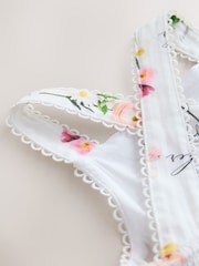 Baker by Ted Baker Linen Blend Floral Print Tiered Dress - Imaginea 11 din 11
