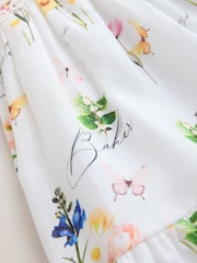 Baker by Ted Baker Linen Blend Floral Print Tiered Dress - Imaginea 8 din 11