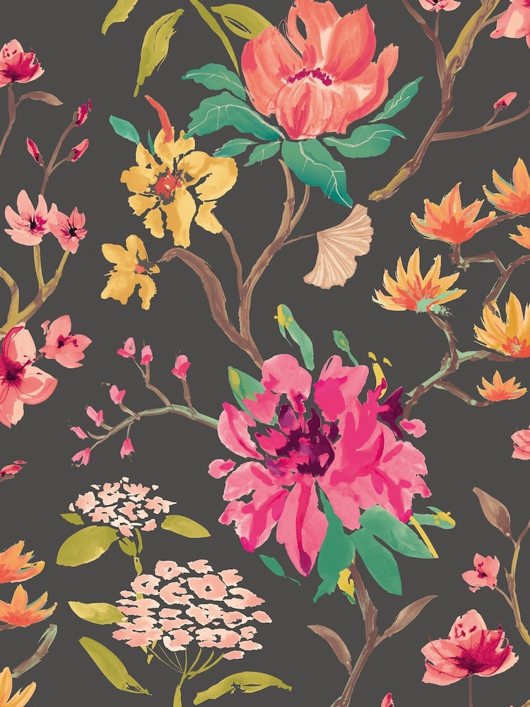 Ohpopsi Midnight Twist Saku Linen & Apricot A4 Wallpaper Sample - Image 1 of 1